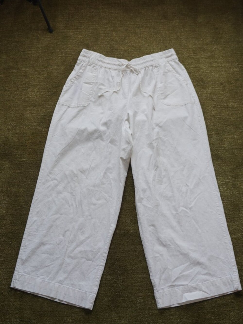 Lane Bryant Linen Wide Leg White Pants - Picture 2 of 8